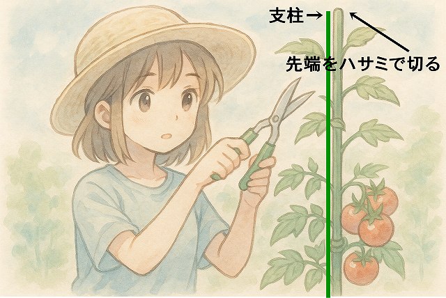 ミニトマトの摘心