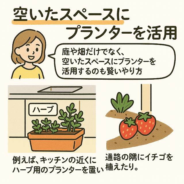 省スペース用にプランターも併用する