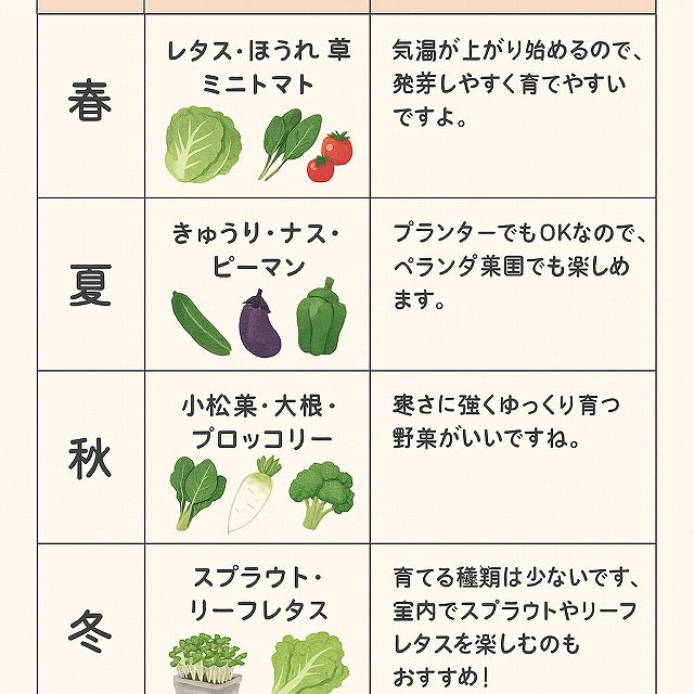 おすすめの野菜と時期