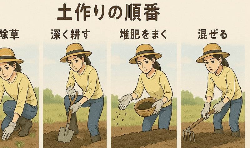 家庭菜園土づくり順序