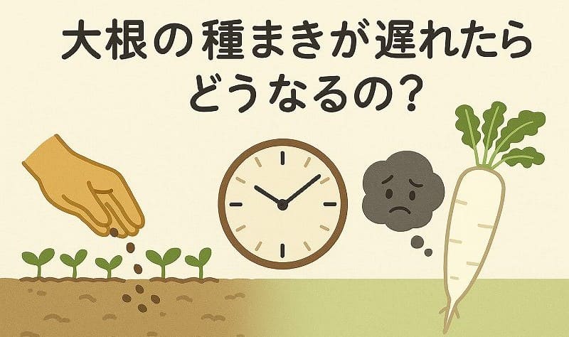 大根の種まきが遅れた