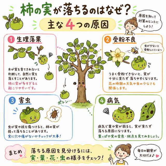 柿の実が落ちる原因