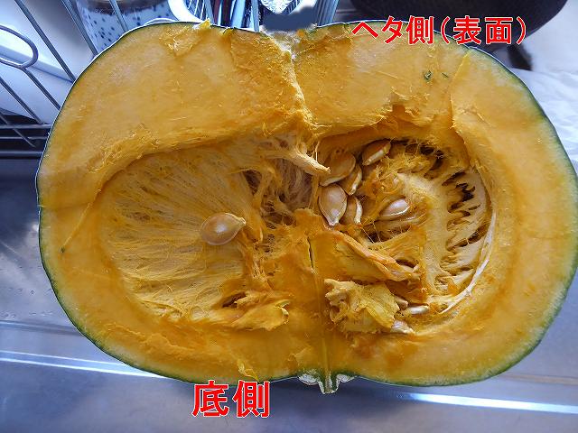 かぼちゃの断面の様子