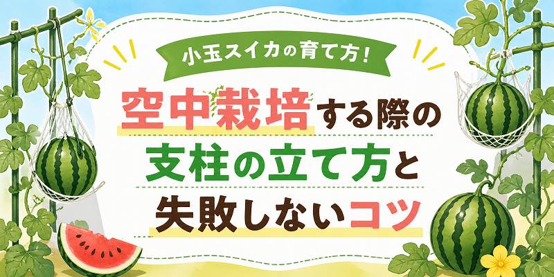 小玉スイカの空中栽培