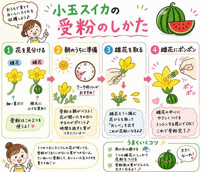 小玉スイカ 受粉の仕方