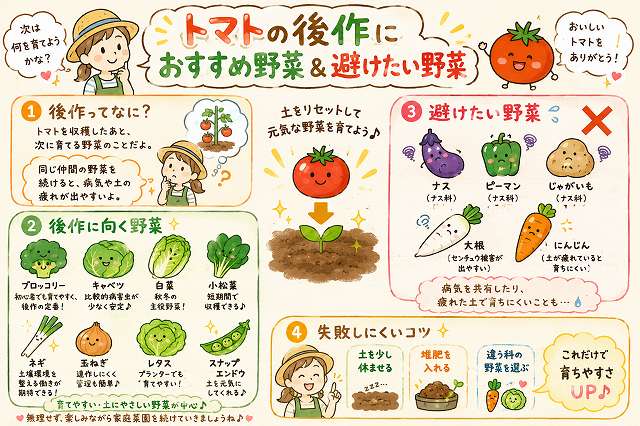 トマトの後作に向く野菜・避けたい野菜一覧